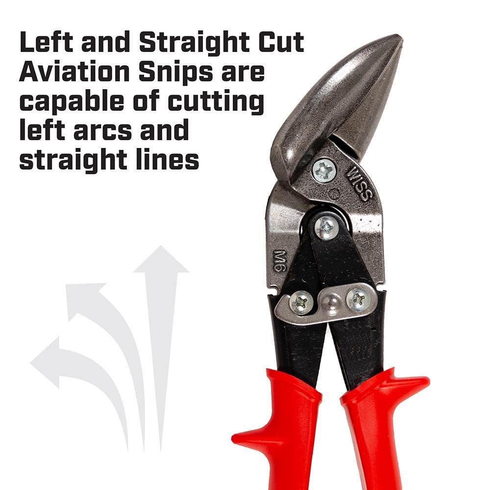 CRESCENT WISS Metalmaster 235mm 9-1 4 Offset Straight And Left Cut Aviation Snip MR6
