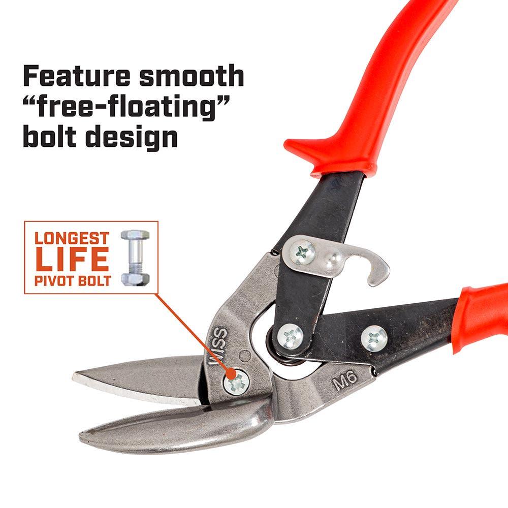 CRESCENT WISS Metalmaster 235mm 9-1 4 Offset Straight And Left Cut Aviation Snip MR6