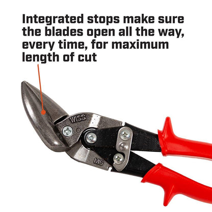 CRESCENT WISS Metalmaster 235mm 9-1 4 Offset Straight And Left Cut Aviation Snip MR6