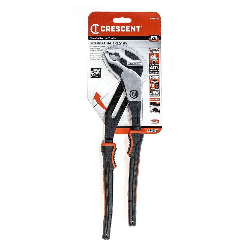 CRESCENT Z2 K9 300mm V-Jaw Dual Material Tongue and Groove Plier RTZ212CGV