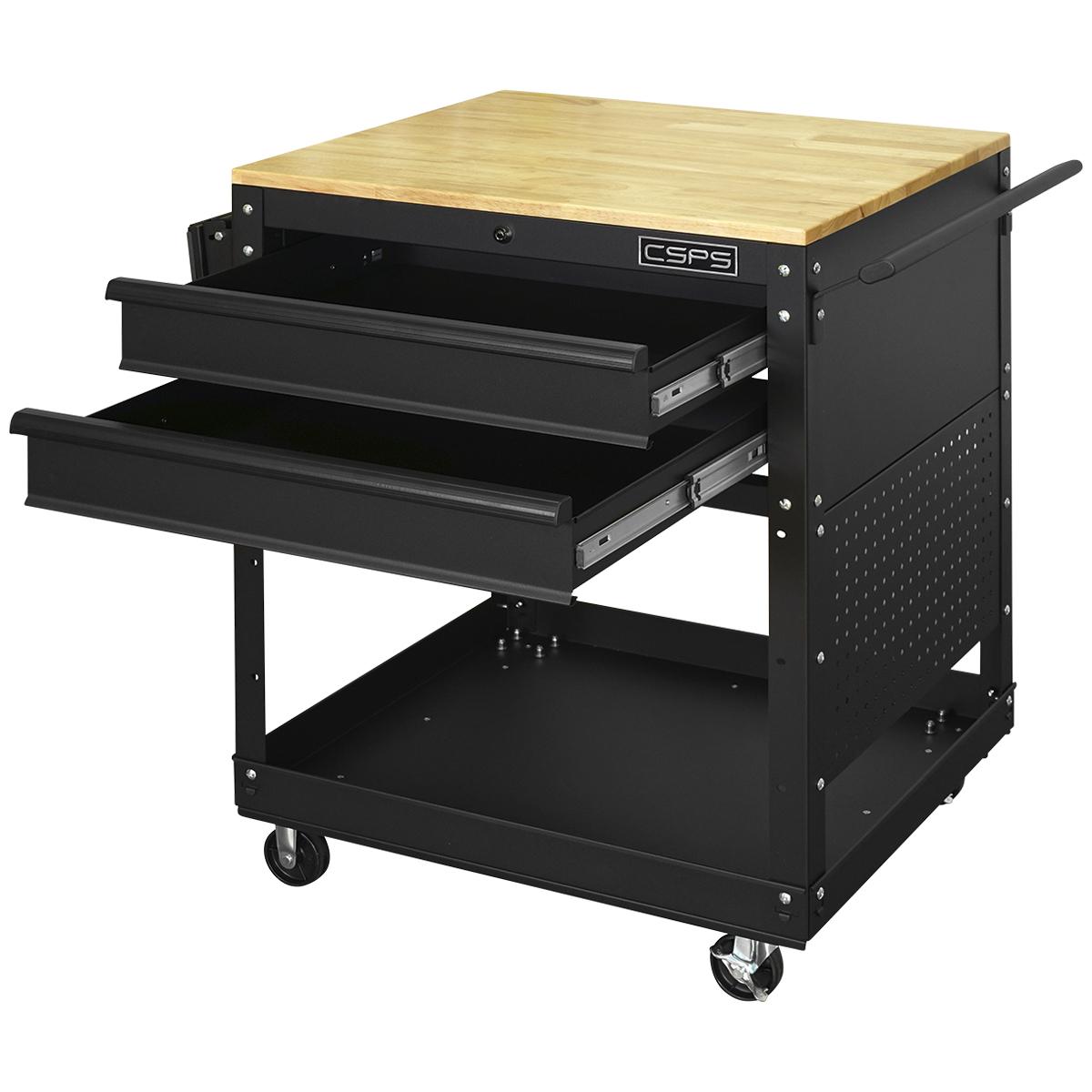 CSPS Tool Cart Rubber wood work Surface 68.6cm