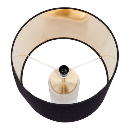 Cafe Lighting Paola Marble Table Lamp With Black Shade White