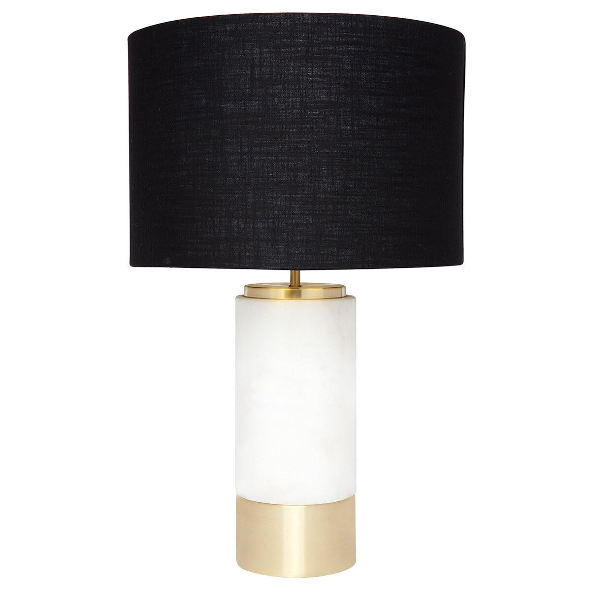 Cafe Lighting Paola Marble Table Lamp With Black Shade White