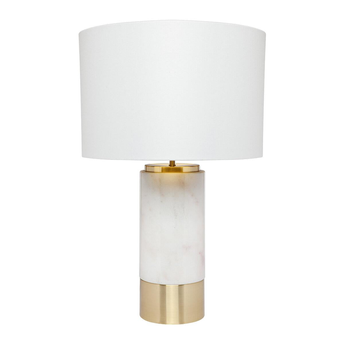 Cafe Lighting Paola Marble Table Lamp With White Shade White