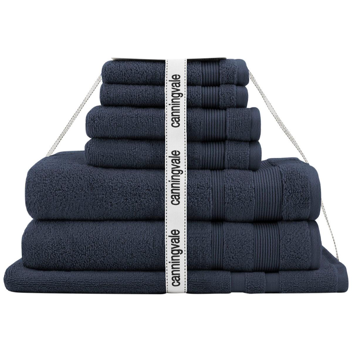 Canningvale Amalfitana Towel Set 7 Piece Mezzanotte Blue