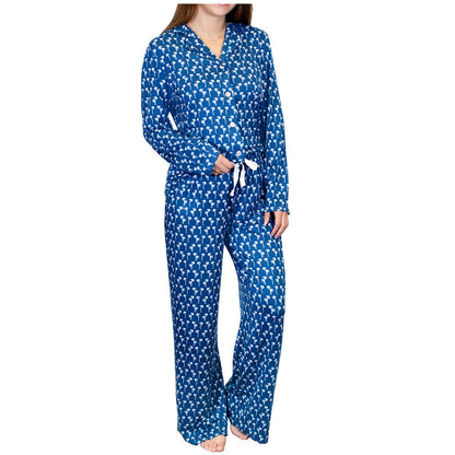 Caribbean Joe Women's Pyjama Set 2pc Cream Palm