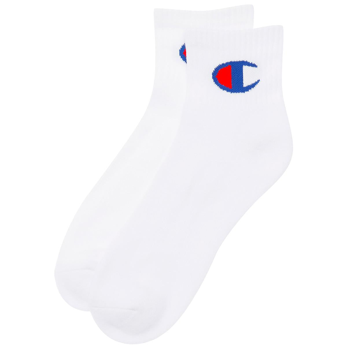 Champion Men's 1/4 Crew Sock 8pk White