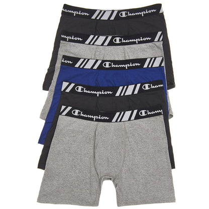 Champion Men's Boxer 5 Pack Charcoal Black Small