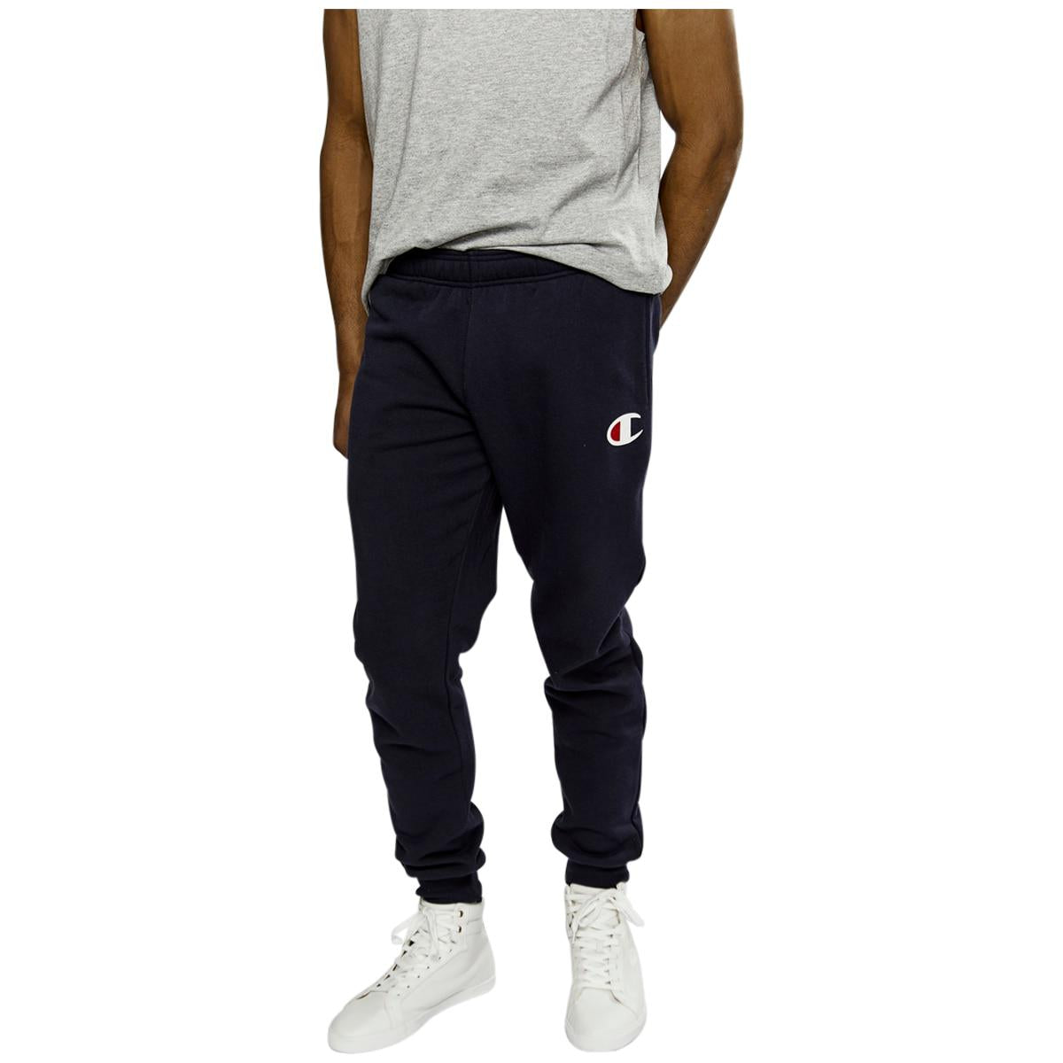 Champion Men's C Logo Cuff Pants Navy