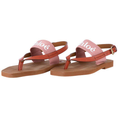 Chloe Women's Logo Print Canvas Sandal White
