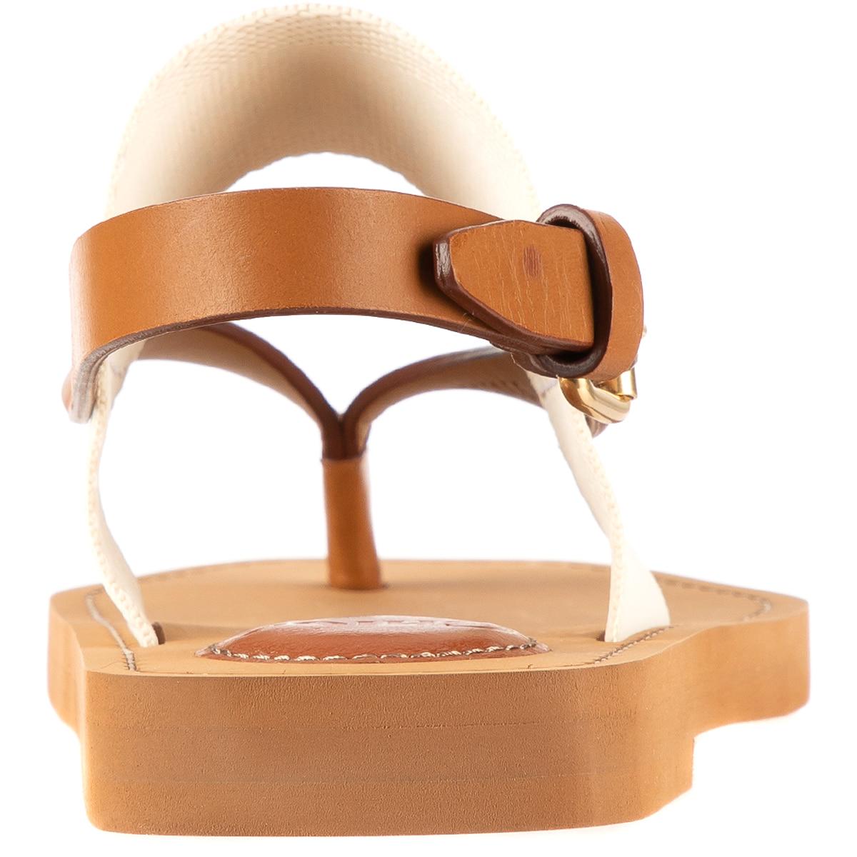 Chloe Women's Logo Print Canvas Sandal White