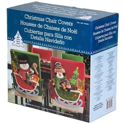 Christmas Chair Covers 2 Pack Snowman And Penguin
