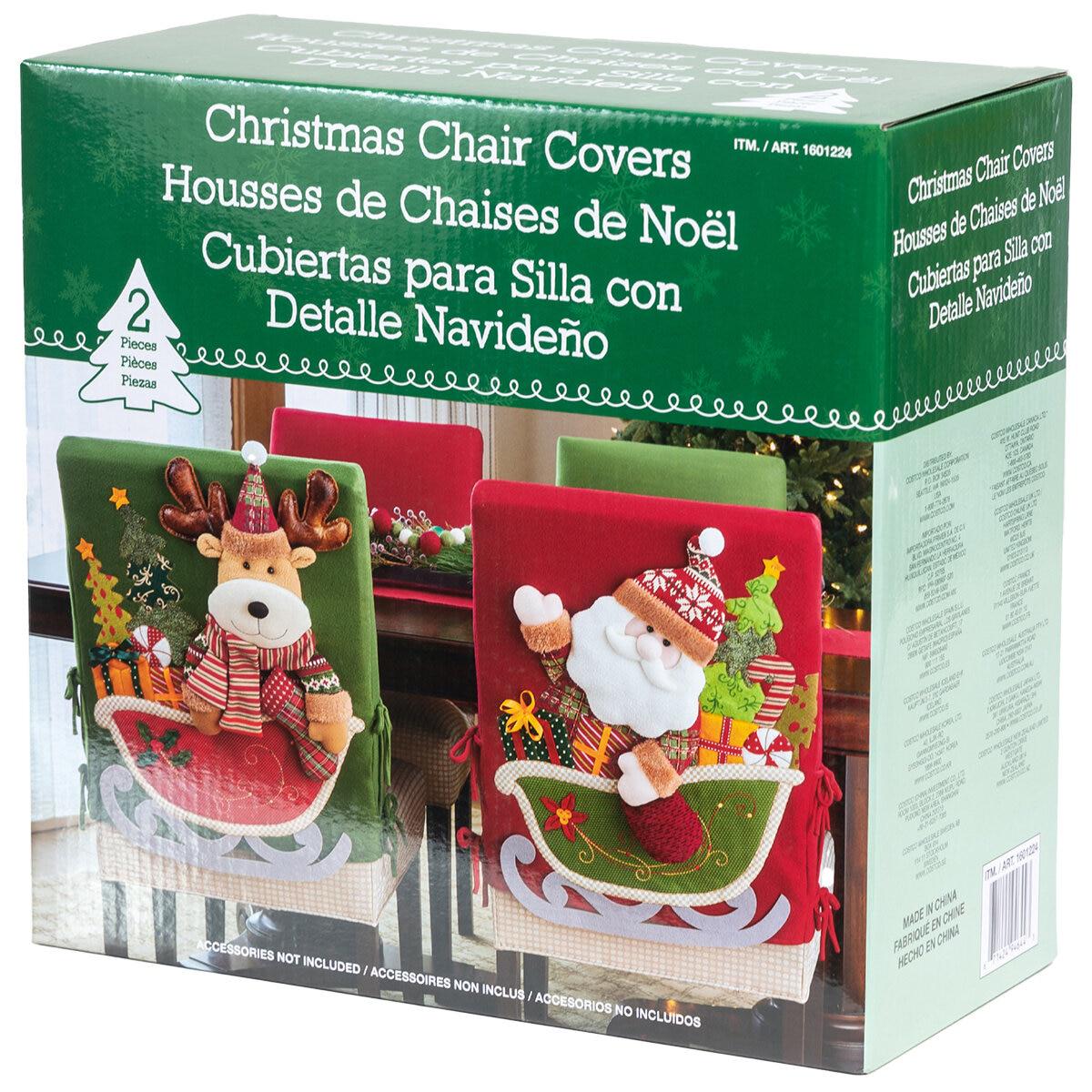 Christmas Chair Covers 2 Pack Santa And Moose