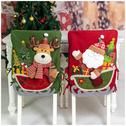 Christmas Chair Covers 2 Pack Santa And Moose