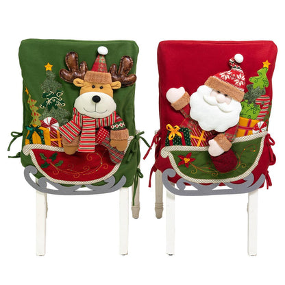 Christmas Chair Covers 2 Pack Snowman And Penguin