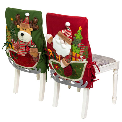 Christmas Chair Covers 2 Pack Santa And Moose