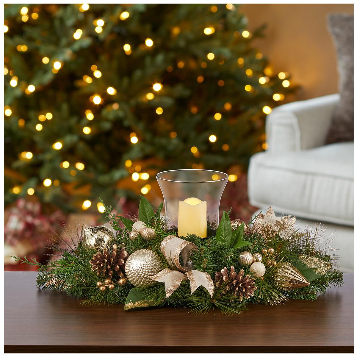 Christmas LED Gold Candle Centrepiece 81.28cm