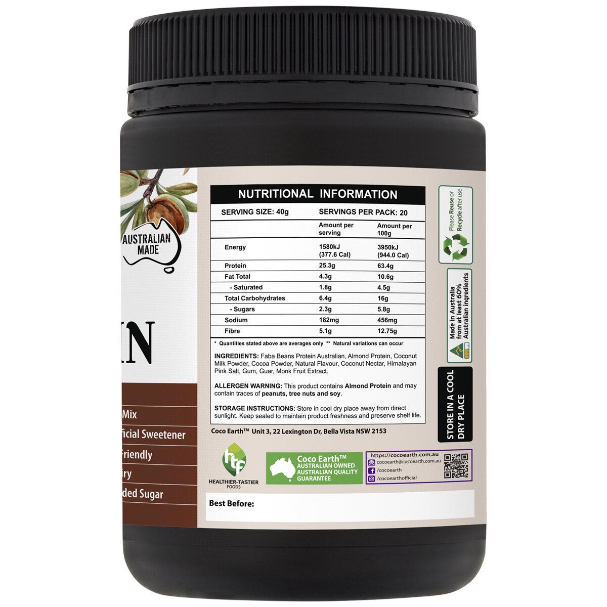Coco Earth Almond Protein Chocolate Flavour 800g
