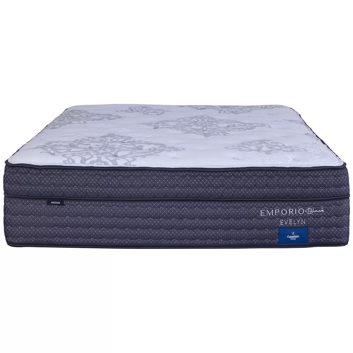Comfort Sleep Emporio Black Evelyn King Mattress with Luna Floating Base Manisa Licorise