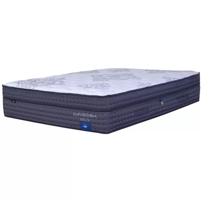 Comfort Sleep Emporio Black Evelyn Queen Mattress with Luna Floating Base Manisa Marble