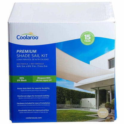 Coolaroo Rectangle Shade Sail Kit Beech