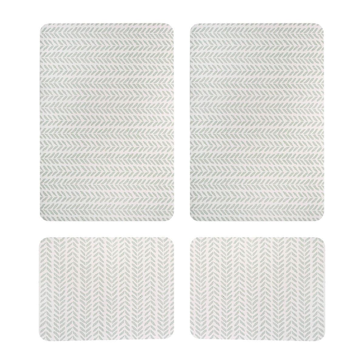Creative Home Ideas Multi-Purpose Kitchen Mat Large And Small Pack 4 Piece Sage