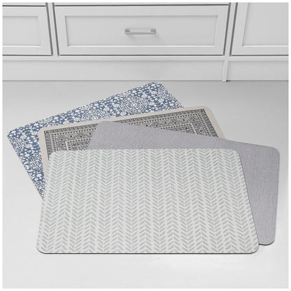 Creative Home Ideas Multi-Purpose Kitchen Mat Large And Small Pack 4 Piece Charcoal