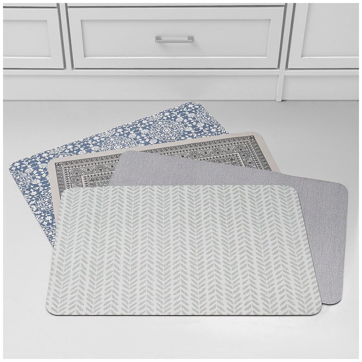 Creative Home Ideas Multi-Purpose Kitchen Mat Large And Small Pack 4 Piece Sage