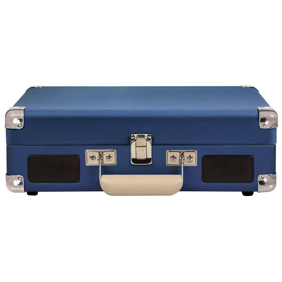 Crosley Cruiser Deluxe Portable Turntable Blue with Free Record Storage Crate