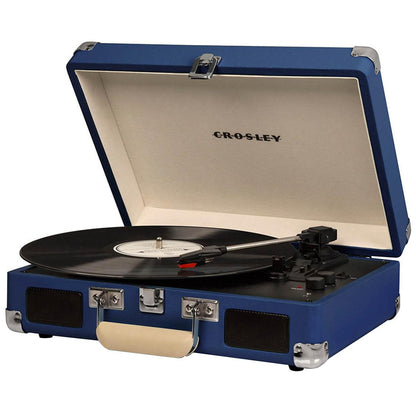 Crosley Cruiser Deluxe Portable Turntable Blue with Free Record Storage Crate