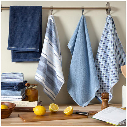 Culinary Classics Shelby Kitchen Towel 8 Pack Blue