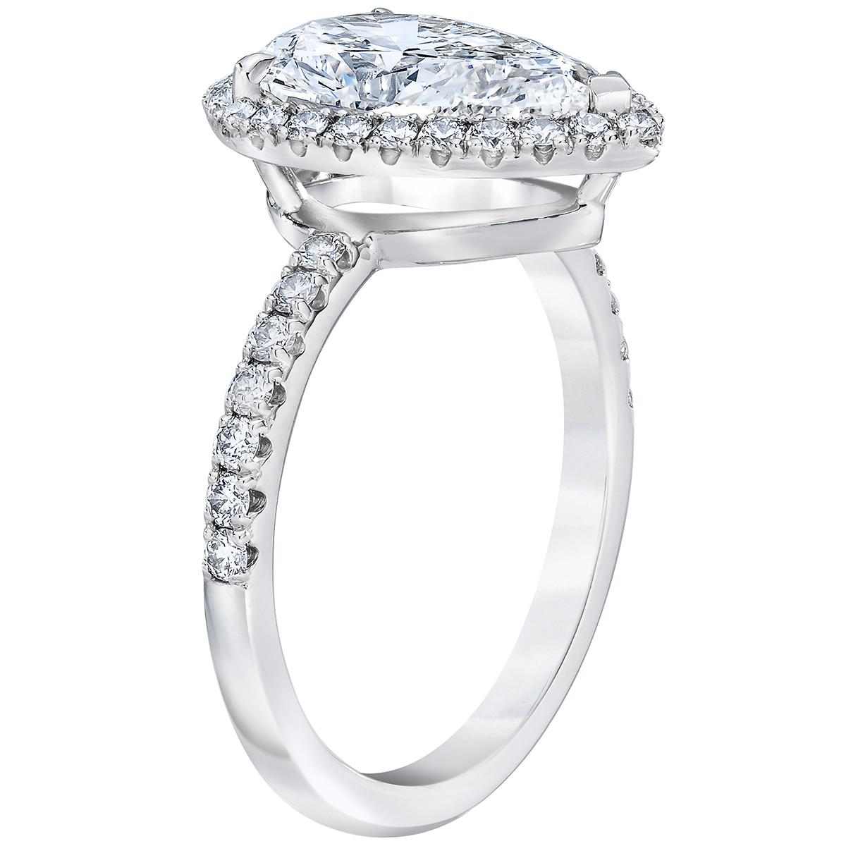 Cushion And Round Brilliant Cut 2.38ctw Diamond Platinum Ring