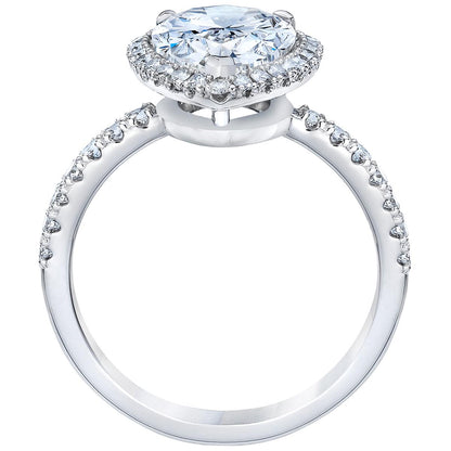 Cushion And Round Brilliant Cut 2.38ctw Diamond Platinum Ring