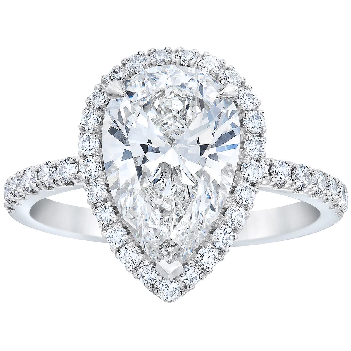 Cushion And Round Brilliant Cut 2.38ctw Diamond Platinum Ring