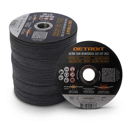 DETROIT 125 x 1.0mm Steel and Stainless Cut Off Disc - 100 Piece Tub DCD100