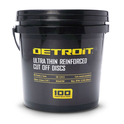 DETROIT 125 x 1.0mm Steel and Stainless Cut Off Disc - 100 Piece Tub DCD100