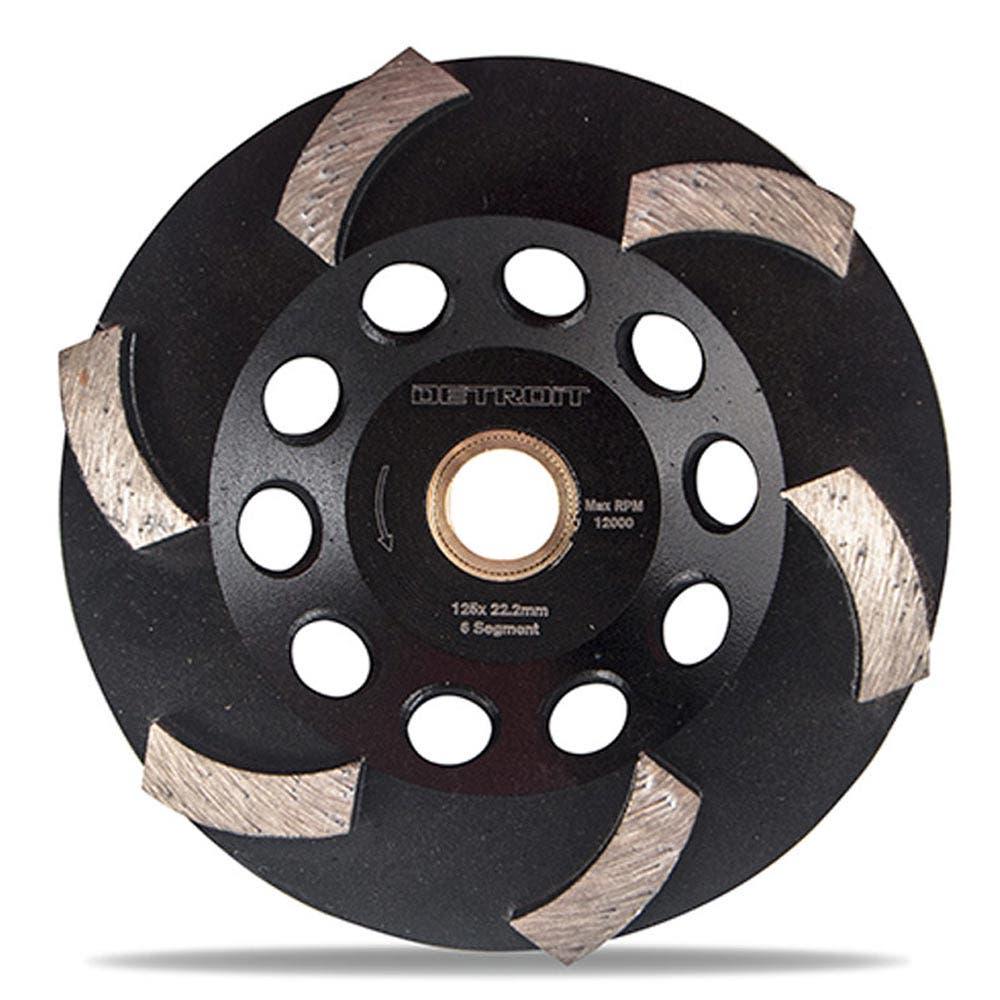 DETROIT 125mm 6-Segment Spiral Diamond Grinding Cup