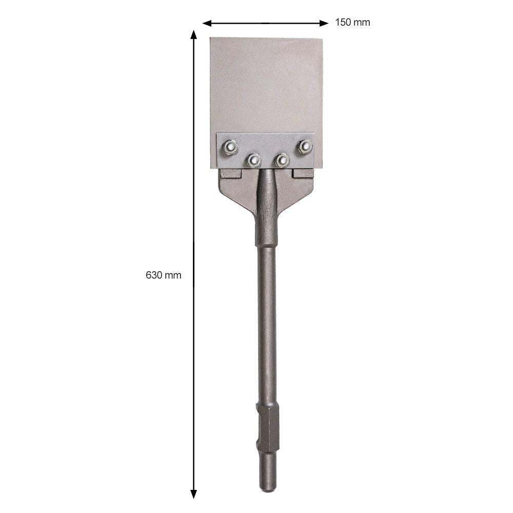 DETROIT 150 x 630mm 3.3mm Thick 30mm-Hex Floor Scraper