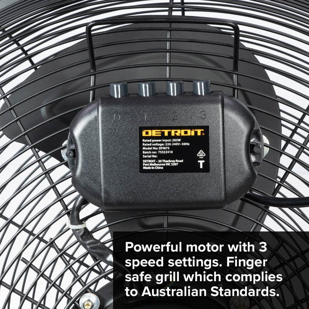 DETROIT 180W 500mm Industrial Floor Fan FANFLOOR