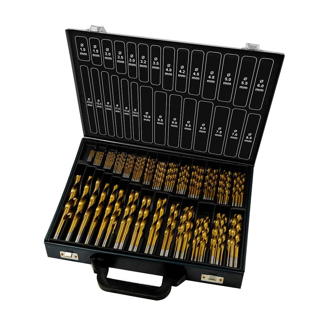 DETROIT 180 Piece 1-13mm Ti-Nite Jobber Drill Bit Set DTIN180PC