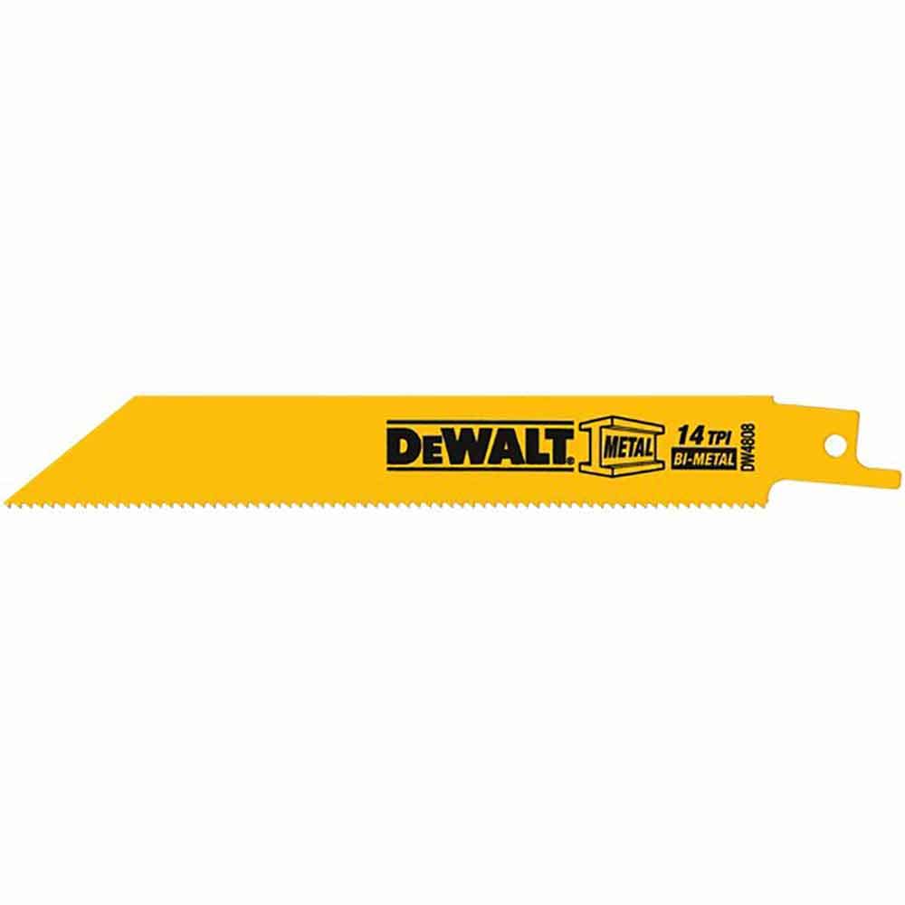 DEWALT 152mm (6 ) 14 TPI Bi-Metal Reciprocating Saw Blade 5pc DW4808