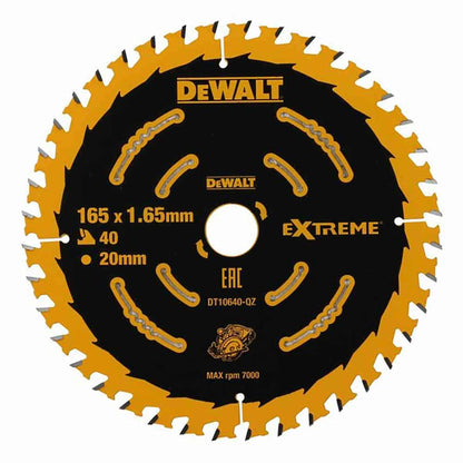 DEWALT 165mm Extreme 2nd Fix Circular Saw Blade DT10640-QZ
