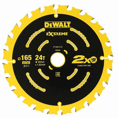 DEWALT 165mm Extreme 2nd Fix Circular Saw Blade DT10624-QZ