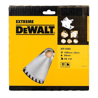 DEWALT 165x20mm 48T Extreme Workshop TCT Circular Saw Blade for Wood Cutting DT1090-QZ