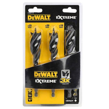 DEWALT 16-25mm Extreme Tri-Flute Bit Set - 3 Piece DT90237-QZ