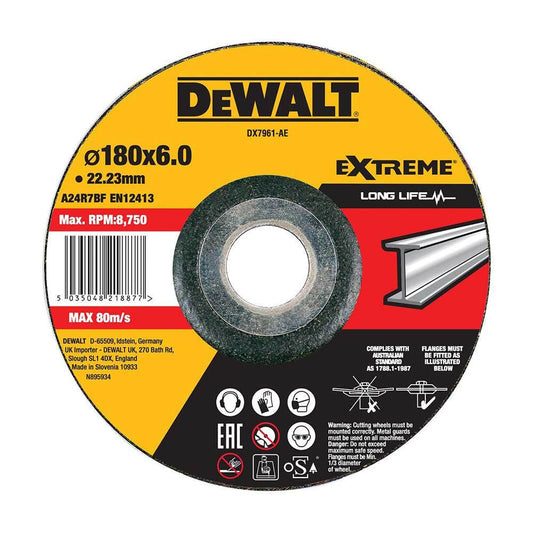 DEWALT 180 x 6mm Extreme Metal Grinding Wheel DX7961-AE