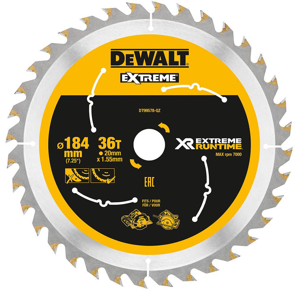 DEWALT 184mm 36T TCT Circular Saw Blade for Wood Cutting - EXTREME DT99578-QZ