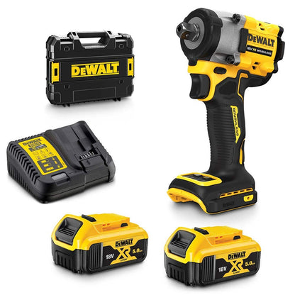 DEWALT 18V Brushless 2 x 5.0Ah 1 2 Compact Wrench Detent Pin Kit DCF922P2T-XE