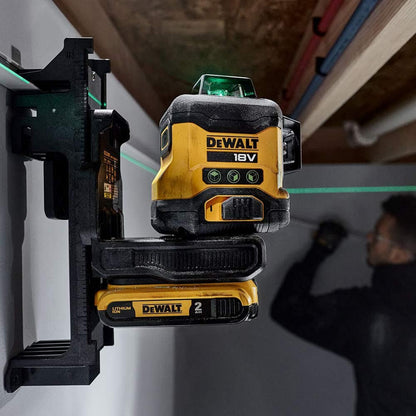 DEWALT 18V XR Compact 3 x 360 Degree Multiline Laser Kit Green DCLE34031D1-XE