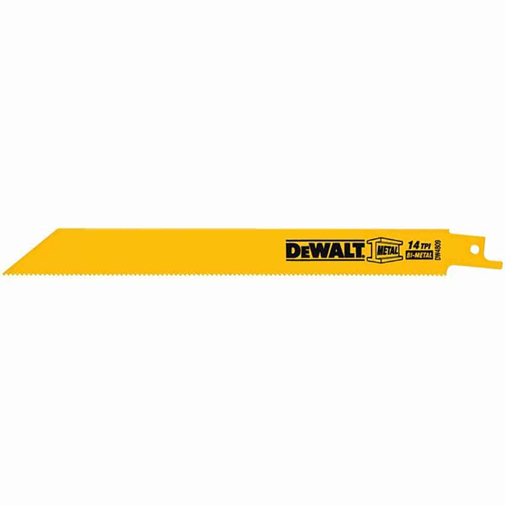 DEWALT 203mm (8 ) 14 TPI Bi-Metal Reciprocating Saw Blade 5pc DW4809
